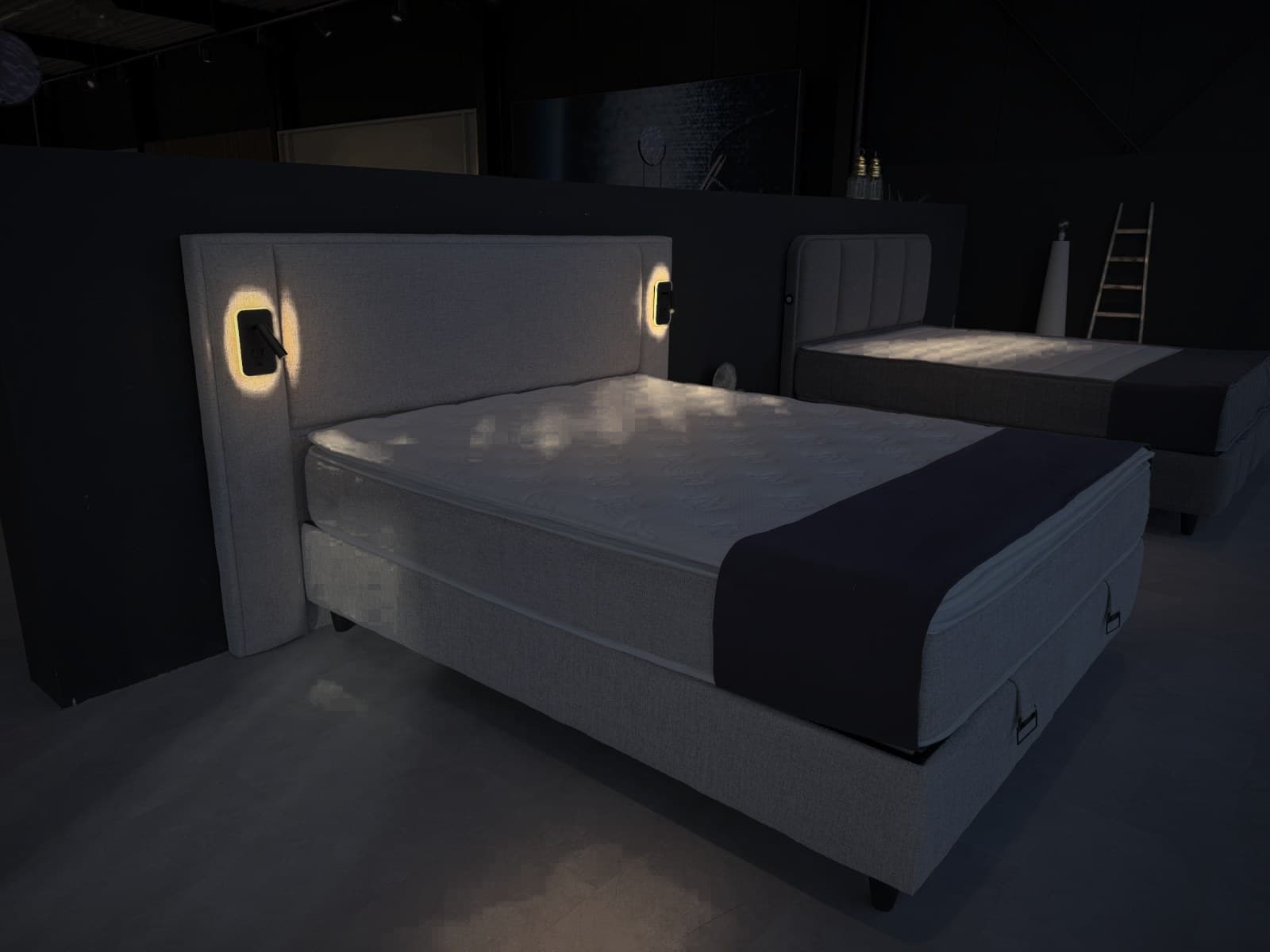 De Mirelia 's avonds, met de leeslampen aan
